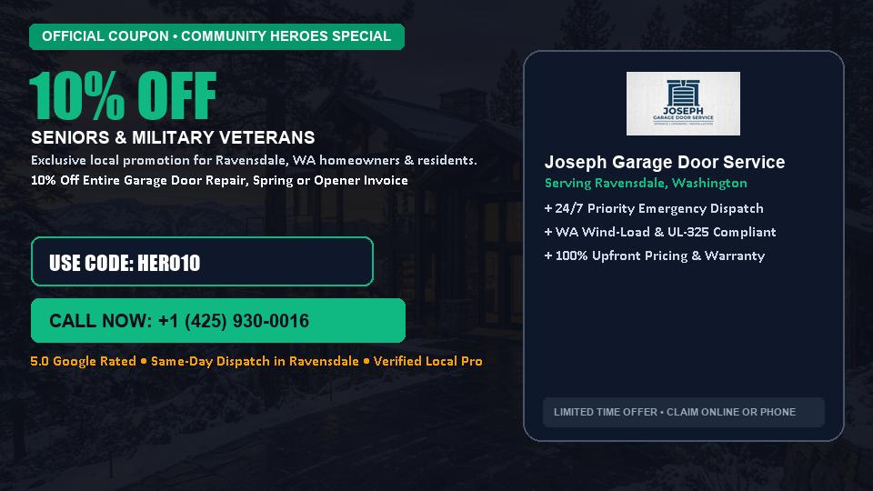 10% OFF Senior, Military & First Responder Discount in Ravensdale, WA - Joseph Garage Door Service