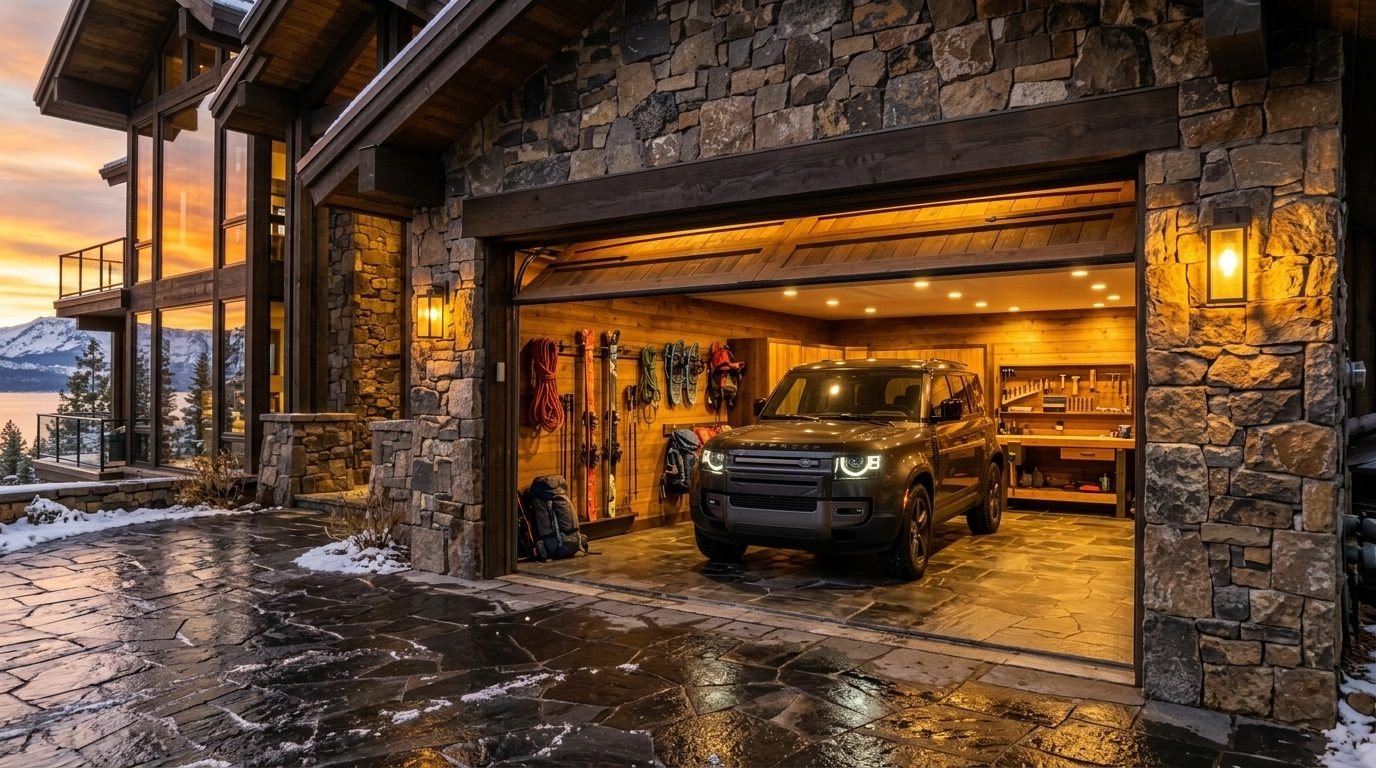 Joseph Garage Door Service Garage Door Gliding Open Revealing Warm Illuminated Interior